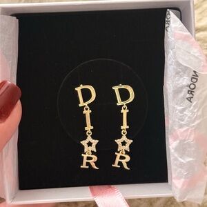 Gold Star Letter Earrings